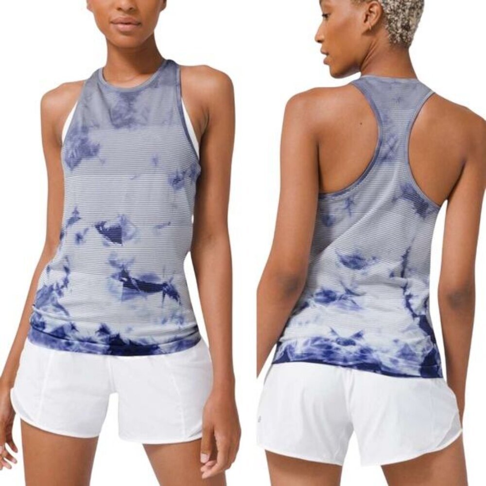 LULULEMON Swiftly Tech Tank 2.0 Wash Sz 8 Shibori Stripe Midnight Orchid